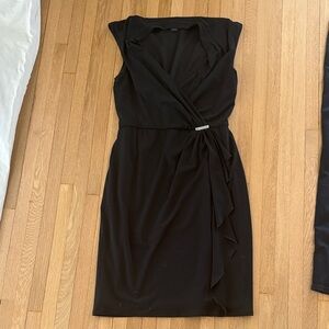White House Black Market Black Wrap Midi Dress